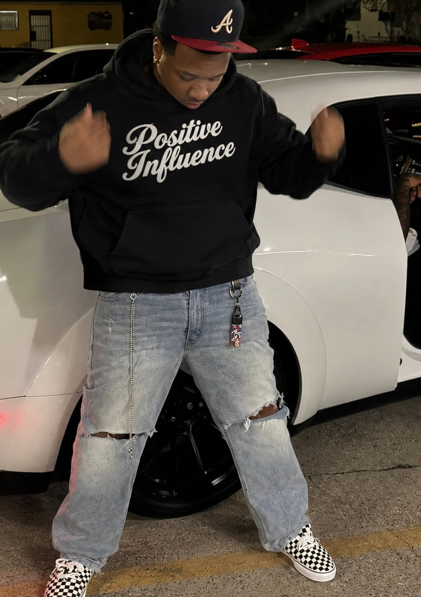 Cursive Essential Hoodie (Black)