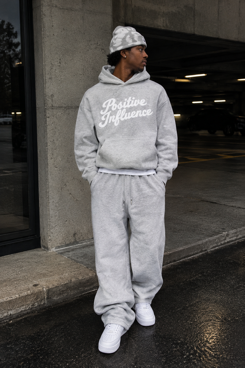 Cursive Essential Hoodie (Gray)